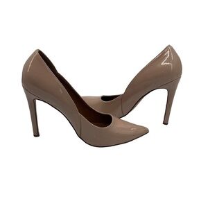 Steve Madden Tan Patent Pallas Pointed Toe Heels Size 8 Women's